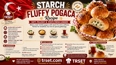 Fluffy Starch Pogaca Recipe | Soft, Pillowy & Stays Fresh Longer